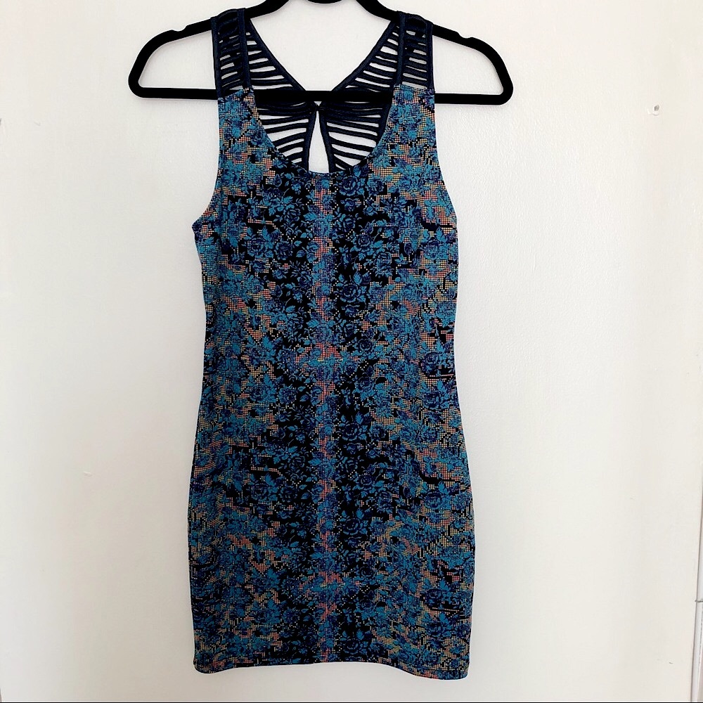 FREE PEOPLE Digital Damsel Body-Con Mini Dress XS
